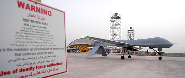 An MQ-1 Predator taxis for an Operation Enduring Freedom mission