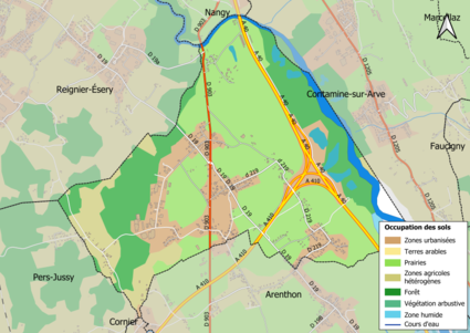 Kolorowa mapa przedstawiająca zagospodarowanie terenu.