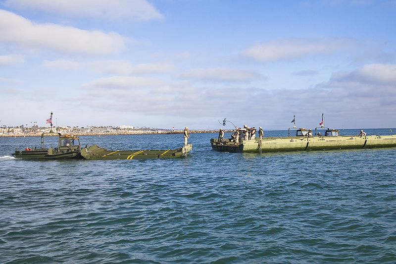 File:7th ESB Marines deploy improved ribbon bridge from the air 130716-M-VZ265-086.jpg