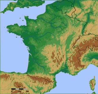 Kort over Frankrig