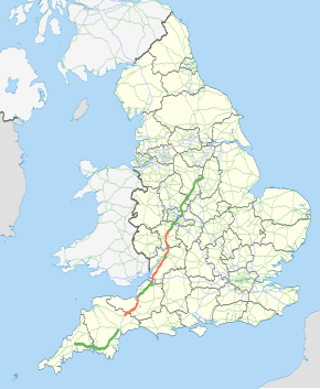 Map Uk Roads A38 road