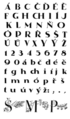 Čeština: Abeceda včetně iniciál vytvořená roku 1924 pro tisk Máchova Máje English: Typeface including initials created in 1924 for Mácha’s Máj