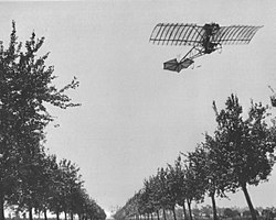 Santos-Dumont flying his Demoiselle in Paris, 1907 Alberto Santos Dumont flying the Demoiselle (1909).jpg