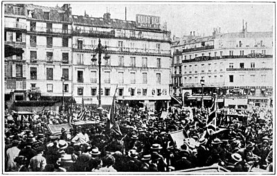 The Outbreak of War in Paris: British and American Volunteers at St. Lazare Station, off to join the French Army.