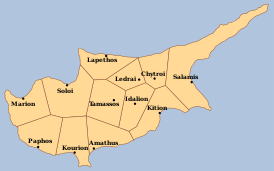 Карта городов-государств на древнем Кипре