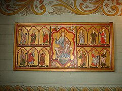 Wall painting (rosemaling above the painting)