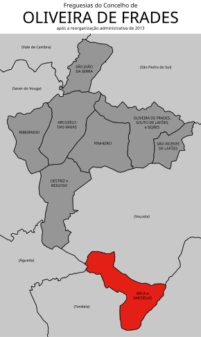 Localização no município de Oliveira de Frades