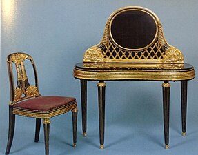 Art Deco - Dressing table and chair; by Paul Follot; 1919; marble and encrusted, lacquered, and gilded wood; unknown dimsensions; Musée d'Art Moderne de Paris