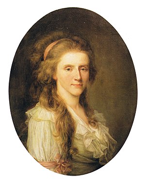 Portræt af Augusta Louise Bernsdorff (født Stolberg-Stolberg) (1753-1835) malt 1780