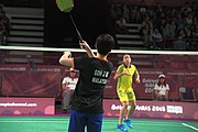 Deutsch: Badminton bei den Olympischen Jugendspielen 2018; Tag 4, 10. Oktober 2018; Viertelfinale Mädchen: Vu Thi Anh Thu (Vietnam) - Goh Jin Wei (Malaysia) 12-21, 9-21 26′ English: Badminton at the 2018 Summer Youth Olympics at 10 October 2018 – Girls Quarterfinal: Vu Thi Anh Thu (Vietnam) vs Goh Jin Wei (Malaysia) 12-21, 9-21 26′