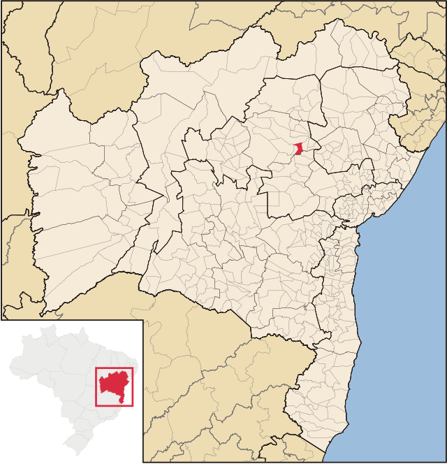 Localização de Serrolândia na Bahia