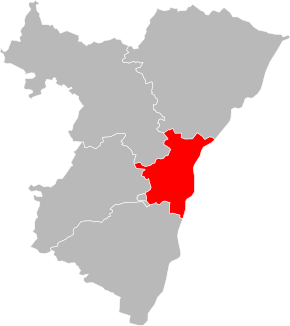 Arrondissement Štrasburk na mapě departementu Bas-Rhin