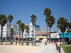 Venice Beach and the Boardwalk, as seen in the music video for "When Love Takes Over" Beach bikepath in the Venice Beach park, California.jpg