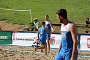 Deutsch: Beachhandball Europameisterschaften 2019 (Beach handball Euro); Tag 1: 2. Juli 2019 – Männer, Vorrunde Gruppe C, Schweiz-Ukraine 2:1 (22:23, 17:14, 9:6) English: Beach handball Euro; Day 1: 2 July 2019 – Men Preliminary Round Group C – Switzerland-Ukraine 2:1 (22:23, 17:14, 9:6)