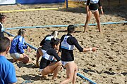 Deutsch: Beachhandball Europameisterschaften 2019 (Beach handball Euro); Tag 1: 2. Juli 2019 – Frauen, Vorrunde Gruppe C, Italien-Griechenland 0:2 (16:28, 10:13) English: Beach handball Euro; Day 1: 2 July 2019 – Women Preliminary Round Group C – Italy-Greece 0:2 (16:28, 10:13)