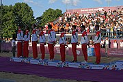 Deutsch: Beachhandball bei den Olympischen Jugendspielen 2018 in Buenos Aires; Tag 7, 13. Oktober 2018; Medaillenzeremonie Jungs - Gold: Spanien, Silber: Portugal, Bronze: Argentinien English: Beach handball at the 2018 Summer Youth Olympics in Buenos Aires at 13 October 2018 – Medal Ceremony Boys - Gold: Spain, Silver: Portugal, Bronze: Argentina Español: Handball de playa en los Juegos Olimpicos de la Juventud Buenos Aires 2018 en 13 de octubre de 2018 – Medalla Ceremonia para niños - Oro: España, Plata: Portugal, Bronce: Argentina