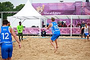 Deutsch: Beachhandball bei den Olympischen Jugendspielen 2018; Tag 6, 12. Oktober 2018; Jungen, Platzierungssspiel Ränge 7-8 – Venezuela-Italien 2:0 English: Beach handball at the 2018 Summer Youth Olympics at 12 October 2018 – Boy's Placement Match 7-8 – Venezuela-Italy 2:0