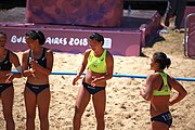 Deutsch: Beachhandball bei den Olympischen Jugendspielen 2018; Tag 4, 10. Oktober 2018; Mädchen, Vorrunde, Gruppe A - Ungarn-Chinese Taipei (Taiwan) 2:0 English: Beach handball at the 2018 Summer Youth Olympics at 10 October 2018 – Girls Preliminary Round Group A‎ – Hungary-Chinese Taipei 2:0