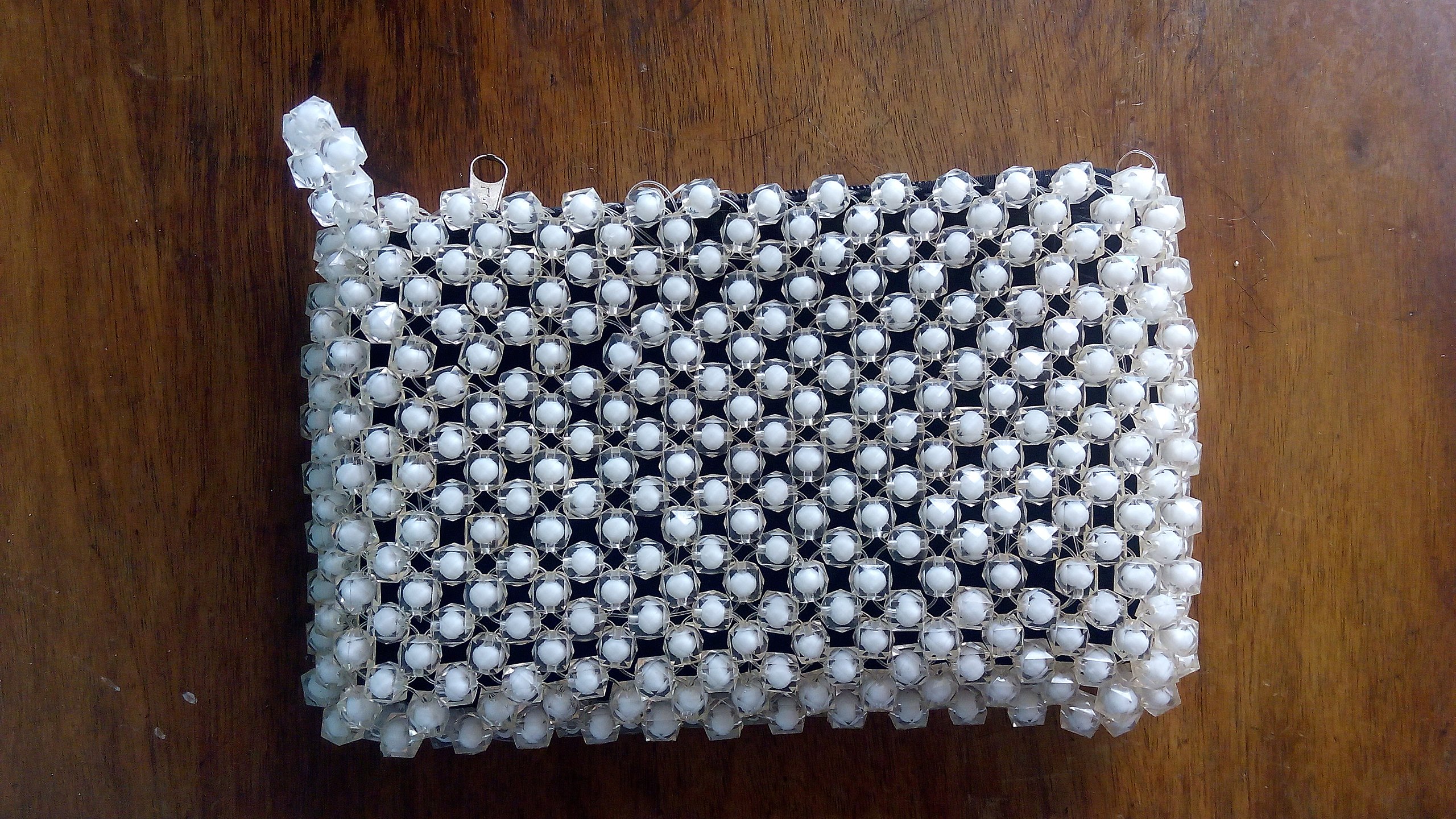 Elegant White Beaded Bag with Custom Name & Stylish Design O - Inspire  Uplift