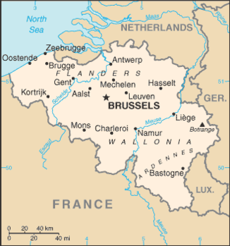 map of Belgium