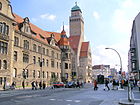 Karl-Marx-Strasse with the district court and town hall