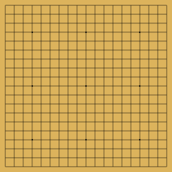 The board, or "goban" Blank Go board.svg