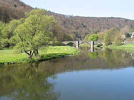 Bouillon, the old bridge and the Semois river.