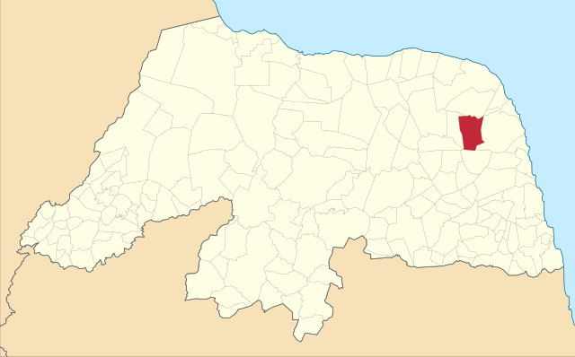 Localização de Taipu no Rio Grande do Norte