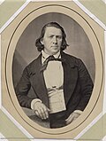 Thumbnail for File:Brigham Young by Charles DeForest Fredricks after an unidentified artist, c. 1857 after c. 1847 daguerreotype, salted paper print, from the National Portrait Gallery - NPG-9700210c 1.jpg