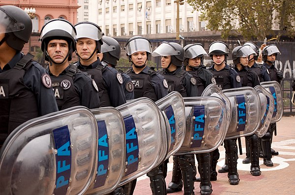 PFA officers during the 2008 Olympic Torch Relay in Buenos Aires