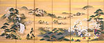 Byobu със сцена на гледане на череши (Градски музей в Хиросаки) - вдясно.jpg