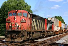 A Canadian National Railway double-stack container train. CN 2416 GE C40-8M.jpg