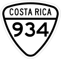 Road shield of Costa Rica National Tertiary Route 934