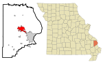 Thumbnail for File:Cape Girardeau County Missouri Incorporated and Unincorporated areas Jackson Highlighted.svg