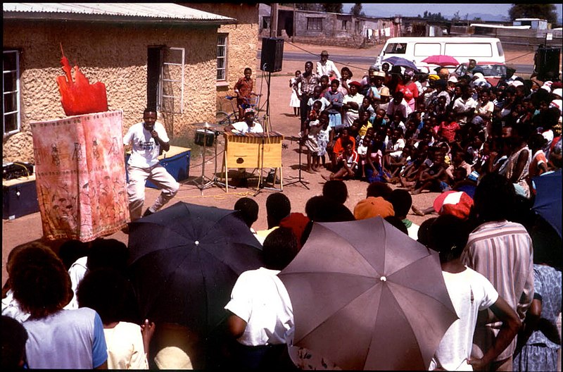 File:Cape Town, World AIDS Day. 1980s. Puppets Against AIDS Performance.jpg