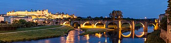 Cité of Carcassonne and Pont Vieux, Aude, south of France