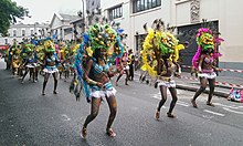 A band from Guadeloupe during the 2014 Tropical Carnival of Paris Carnaval tropical Paris 2014 Golden Stars 114 Guadeloupe.jpg