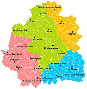 Karte der Bezirke.