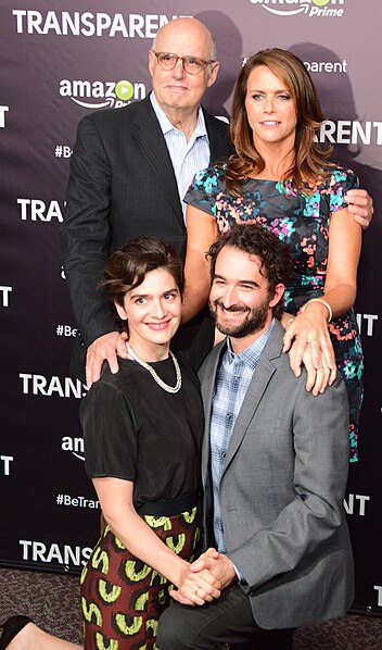 The cast of Transparent. Clockwise from top left: Jeffrey Tambor, Amy Landecker, Jay Duplass and Gaby Hoffmann