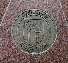 Wappen in der deutschen Partnerstadt Celle (Metallplakette)