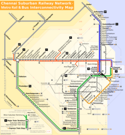 Chennai suburban rail and bus interconnectivity map.png