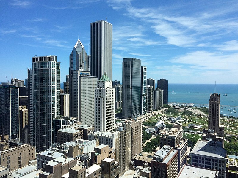 File:Chicago Skyline from an office building window.jpg