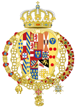 Coat of arms as Infante of Spain and King of Naples (1736–1759)[53]