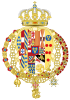 Herb Infante Karola Hiszpanii jako króla Neapolu i Sycylii.svg