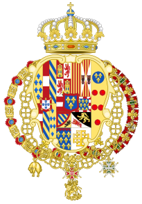 Coat of Arms of Infante Charles of Spain as King of Naples and Sicily.svg