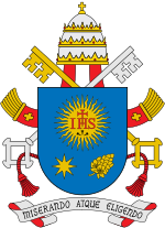 Thumbnail for File:Coat of arms of Franciscus (unofficial with tiara).svg