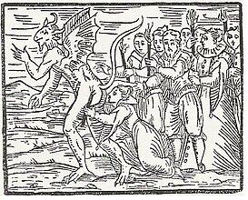 1608ko Compendium maleficarum-en azaltzen den irudi bat