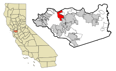 Contra Costa County California Incorporated and Unincorporated areas Martinez Highlighted.svg