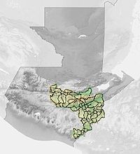 Mapa de Guatemala y del Corredor Seco