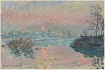 "Coucher de soleil à Lavacourt (étude pour le n° 576)" (1880) de Claude Monet (W 575)